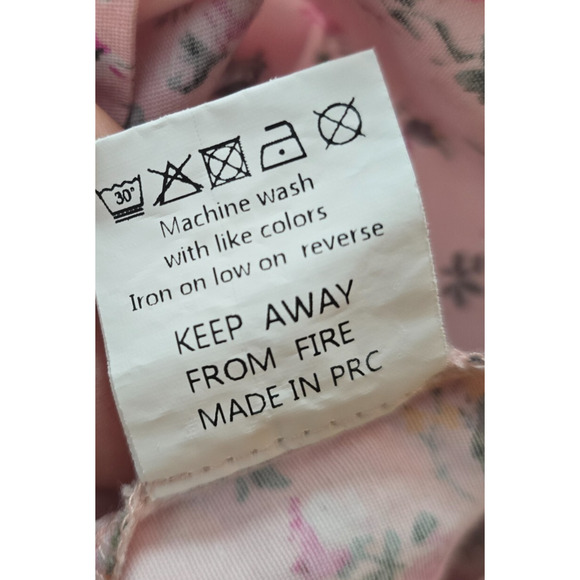 Rummies Dress Women's 6 Pink Floral Mini Short Cap Sleeve Tie Round Neck Zipper - Picture 8 of 16